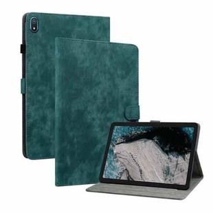 For Nokia T20 10.4 2021 Tiger Pattern PU Tablet Case(Dark Green)