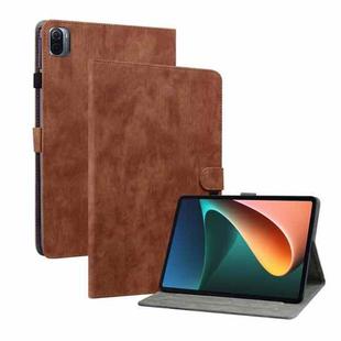 For Xiaomi Pad 5/Pad 5 Pro Tiger Pattern PU Tablet Case With Sleep / Wake-up Function(Brown)