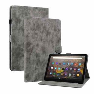 For Amazon Fire HD 8 2020 Tiger Pattern PU Tablet Case With Sleep / Wake-up Function(Grey)