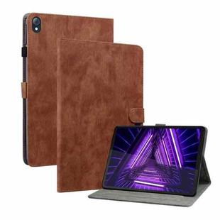 For Lenovo K10 Tiger Pattern PU Tablet Case(Brown)