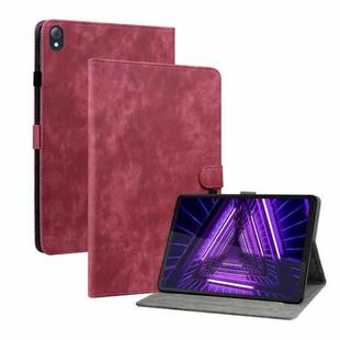 For Lenovo K10 Tiger Pattern PU Tablet Case(Red)
