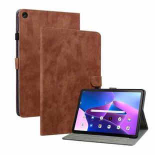 For Lenovo Tab M10 10.1 3rd Gen Tiger Pattern PU Tablet Case(Brown)