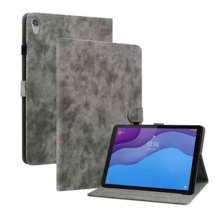 For Lenovo Tab M10 HD Gen 2 Tiger Pattern PU Tablet Case(Grey)