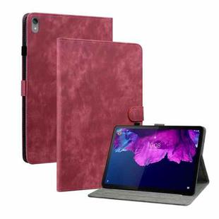 For Lenovo Tab P11/Pad Plus 2011 Tiger Pattern PU Tablet Case(Red)