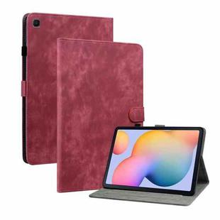 For Samsung Galaxy Tab S6 Lite Tiger Pattern PU Tablet Case With Sleep / Wake-up Function(Red)
