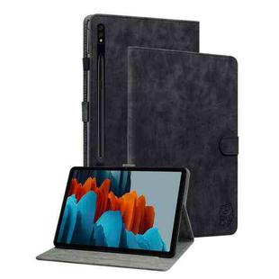 For Samsung Galaxy Tab S9 Tiger Pattern Flip Leather Tablet Case(Black)