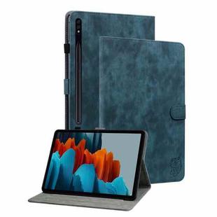 For Samsung Galaxy Tab S9+ Tiger Pattern Flip Leather Tablet Case(Dark Blue)