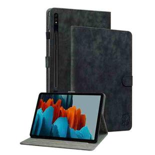 For Samsung Galaxy Tab S9+ Tiger Pattern Flip Leather Tablet Case(Black)