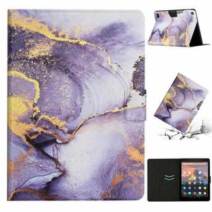 For Amazon Kindle HD 7 2019 / 2017 / 2015 Marble Pattern Smart Leather Tablet Case(Purple)