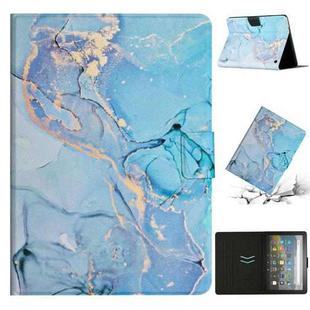For Amazon Kindle HD 8 2020 Marble Pattern Smart Leather Tablet Case(Blue)