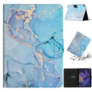 For Samsung Galaxy Tab A8 Marble Pattern Smart Leather Tablet Case(Blue)