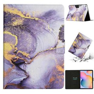 For Samsung Galaxy Tab A7 Lite T220 Marble Pattern Smart Leather Tablet Case(Purple)