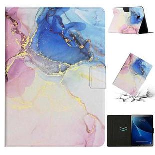 For Samsung Galaxy Tab A 10.1 T580 Marble Pattern Smart Leather Tablet Case(Pink Blue)