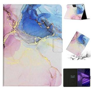 For Lenovo Tab M10 3rd Gen Marble Pattern Smart Leather Tablet Case(Pink Blue)