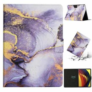 For Lenovo Tab P11 Marble Pattern Smart Leather Tablet Case(Purple)