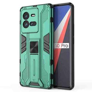 For vivo iQOO 10 Pro Supersonic PC + TPU Shock-proof Protective Phone Case with Holder(Green)