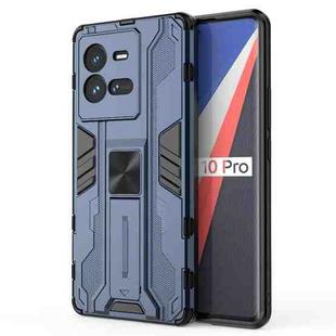 For vivo iQOO 10 Pro Supersonic PC + TPU Shock-proof Protective Phone Case with Holder(Blue)