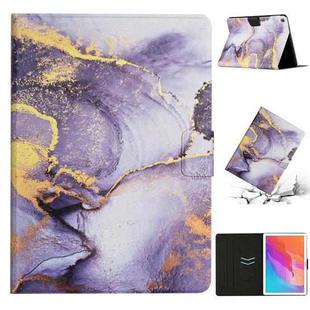 For Huawei MatePad T10s Marble Pattern Leather Tablet Case(Purple)