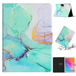 For Huawei MatePad T10s Marble Pattern Leather Tablet Case(Green)