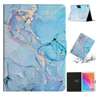 For Huawei MatePad T10s Marble Pattern Leather Tablet Case(Blue)
