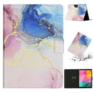 For Samsung Galaxy Tab A 10.1 2019 T510 Marble Pattern Leather Tablet Case(Pink Blue)