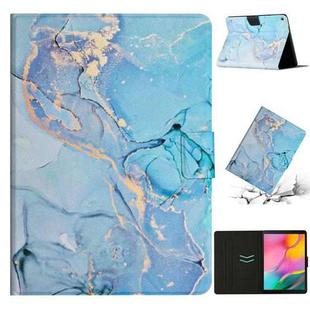For Samsung Galaxy Tab A 10.1 2019 T510 Marble Pattern Leather Tablet Case(Blue)