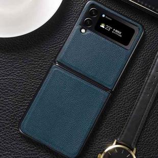 For Samsung Galaxy Z Flip4 5G Genuine Leather Shockproof Protective Phone Case(Green)