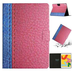 For iPad Pro 10.5 2019 / 10.2 Stitching Solid Color Smart Leather Tablet Case(Rose Red)
