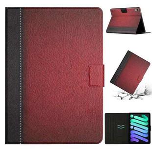 For iPad mini 6 Stitching Solid Color Smart Leather Tablet Case(Red)