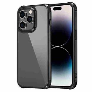 For iPhone 14 Pro Stereo Sound Design Shockproof Clear Acrylic Phone Case(Black)