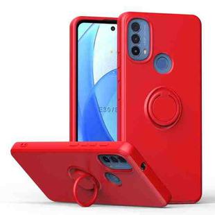 For Motorola Moto E30/E40 Ring Kickstand Silicone Phone Case(Red)