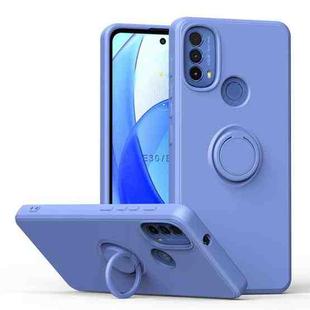 For Motorola Moto E30/E40 Ring Kickstand Silicone Phone Case(Purple)