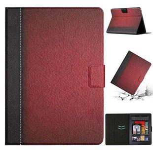 For Amazon Kindle Paperwhite 4 / 3 / 2 / 1 Stitching Solid Color Smart Leather Tablet Case(Red)