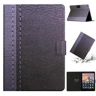 For Amazon Kindle Fire HD 8 2018/2017/2016 Stitching Solid Color Smart Leather Tablet Case(Grey)