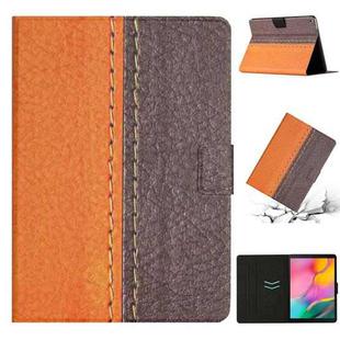 For Samsung Galaxy Tab A 10.1 2019 T510 Stitching Solid Color Smart Leather Tablet Case(Orange)
