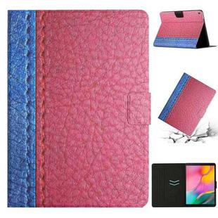 For Samsung Galaxy Tab A 10.1 2019 T510 Stitching Solid Color Smart Leather Tablet Case(Rose Red)