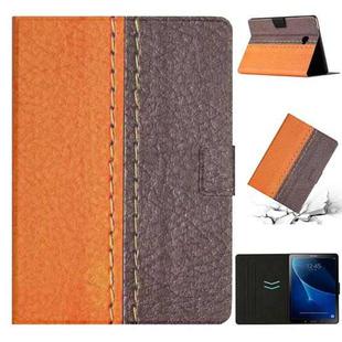 For Samsung Galaxy Tab A 10.1 T580 Stitching Solid Color Smart Leather Tablet Case(Orange)