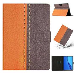 For Huawei MediaPad M5 Lite Stitching Solid Color Smart Leather Tablet Case(Orange)