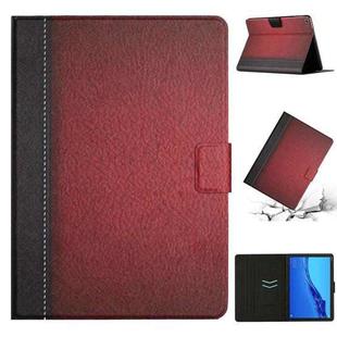 For Huawei MediaPad M5 Lite Stitching Solid Color Smart Leather Tablet Case(Red)