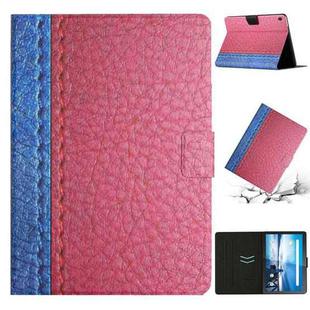 For Lenovo Tab M10 X605F X505 Stitching Solid Color Smart Leather Tablet Case(Rose Red)