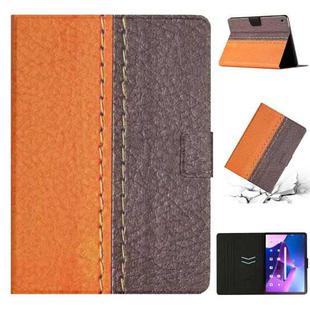 For Lenovo Tab M10 Plus Stitching Solid Color Smart Leather Tablet Case(Orange)