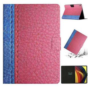 For Lenovo Tab P11 Stitching Solid Color Smart Leather Tablet Case(Rose Red)