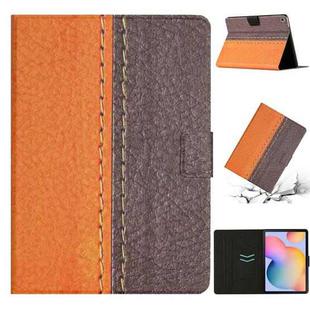 For Samsung Galaxy Tab S6 Lite P610 Stitching Solid Color Leather Tablet Case(Orange)