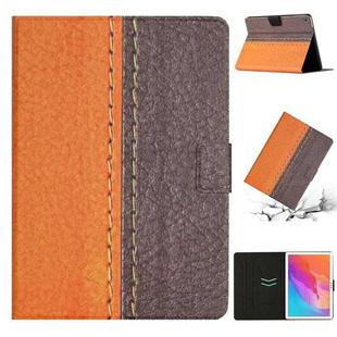 For Huawei MatePad T10s Stitching Solid Color Leather Tablet Case(Orange)