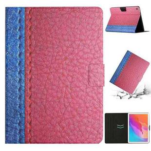 For Huawei MatePad T10s Stitching Solid Color Leather Tablet Case(Rose Red)