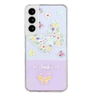 For Samsung Galaxy S21+ 5G Bronzing Butterfly Flower Phone Case(Butterfly)