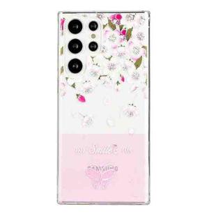 For Samsung Galaxy S21 Ultra 5G Bronzing Butterfly Flower Phone Case(Peach Blossoms)