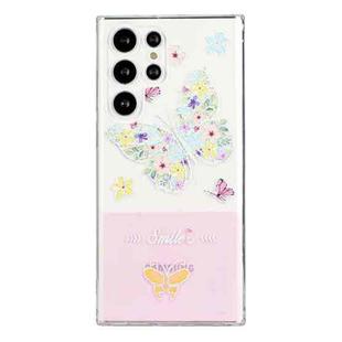 For Samsung Galaxy S21 Ultra 5G Bronzing Butterfly Flower Phone Case(Butterfly)