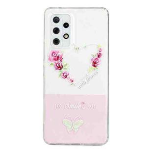 For Samsung Galaxy A32 5G Bronzing Butterfly Flower Phone Case(Rose Heart)