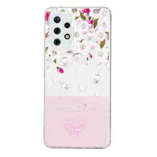 For Samsung Galaxy A52 4G / 5G Bronzing Butterfly Flower Phone Case(Peach Blossoms)